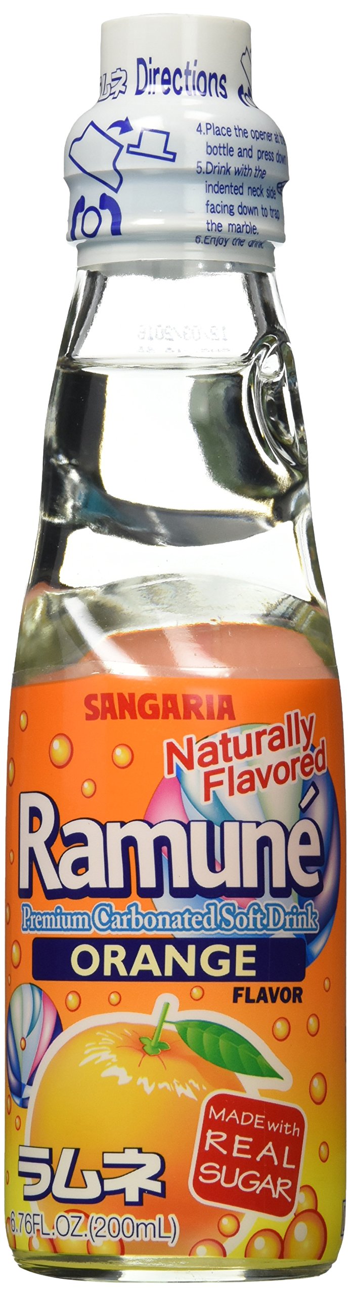 Amazon.com : Sangaria Natural Orange Ramune (Single) : Soda Soft